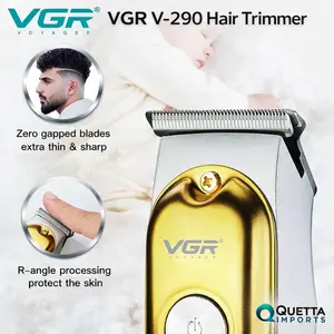 vgr v-290 hair trimmer zero gapped blade skin protection