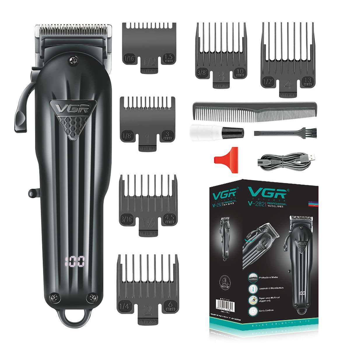 VGR V-282 hair clipper complete set with guide combs and box