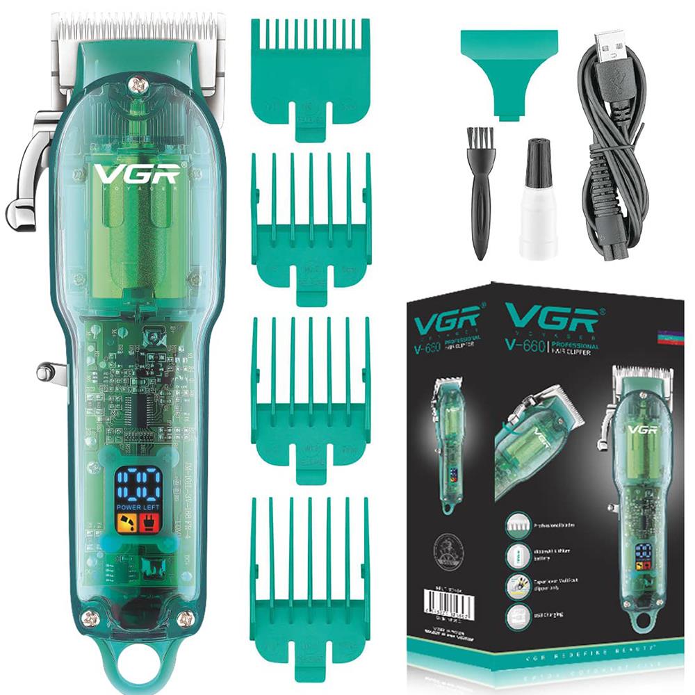 Man using VGR V-660 professional hair clipper for haircut