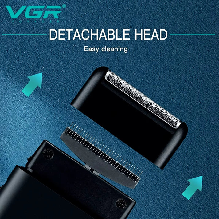 VGR V-390 electric shaver with detachable foil head for easy cleaning