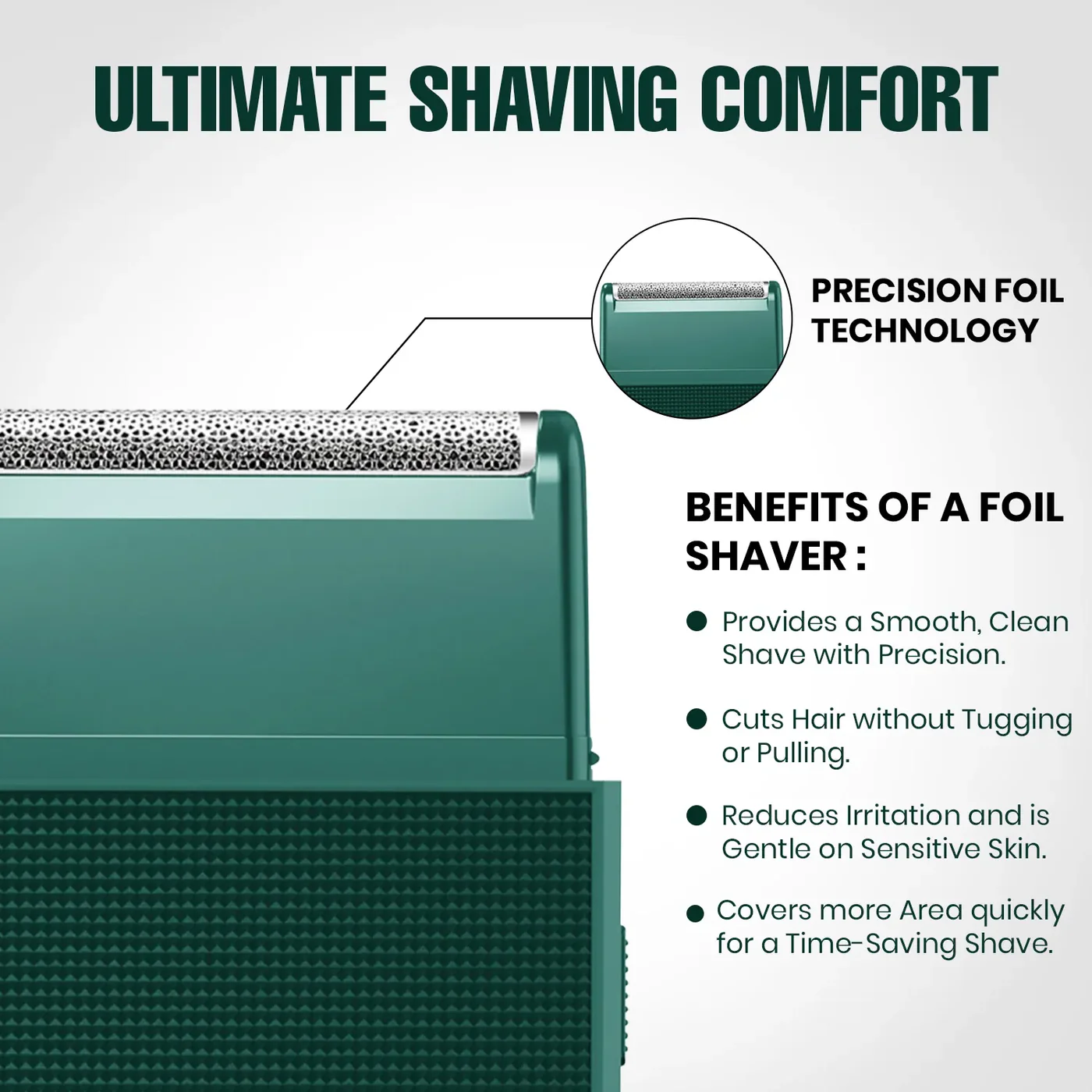 VGR V-376 green foil shaver front view