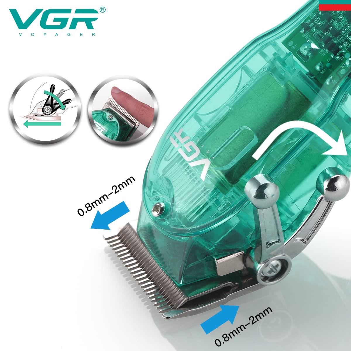 VGR V-660 transparent body hair clipper with LED display