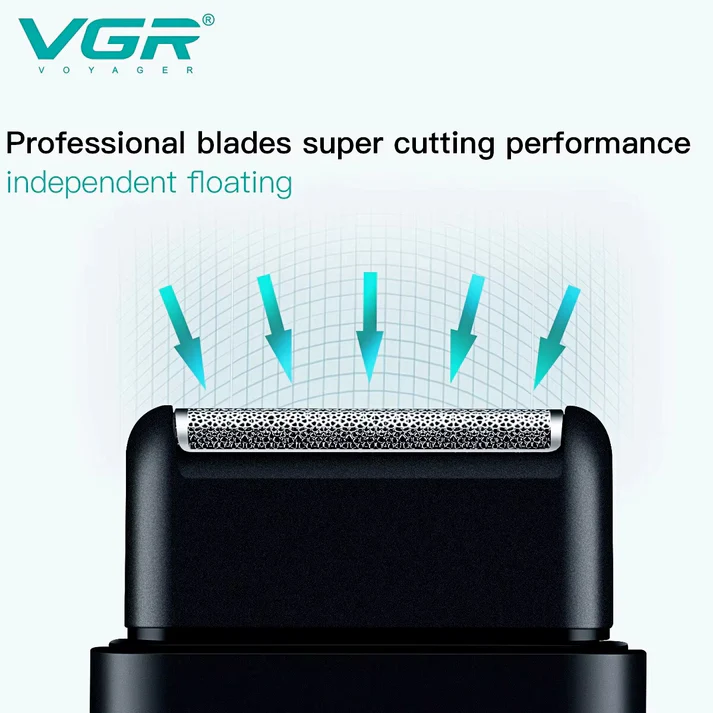 VGR V-390 electric shaver with independent floating foil blades for smooth shaving