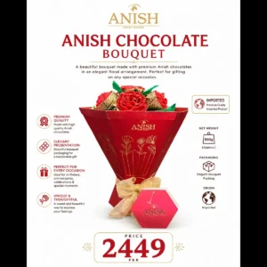 Anish Chocolate Bouquet 500g in decorative bouquet-style packaging, presented as an elegant chocolate gift for birthdays, anniversaries and special occasions.