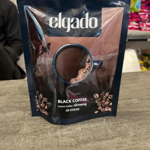 Elgado Black Coffee with Ginseng 20 Sticks (50g) Imported Instant Coffee from Iran